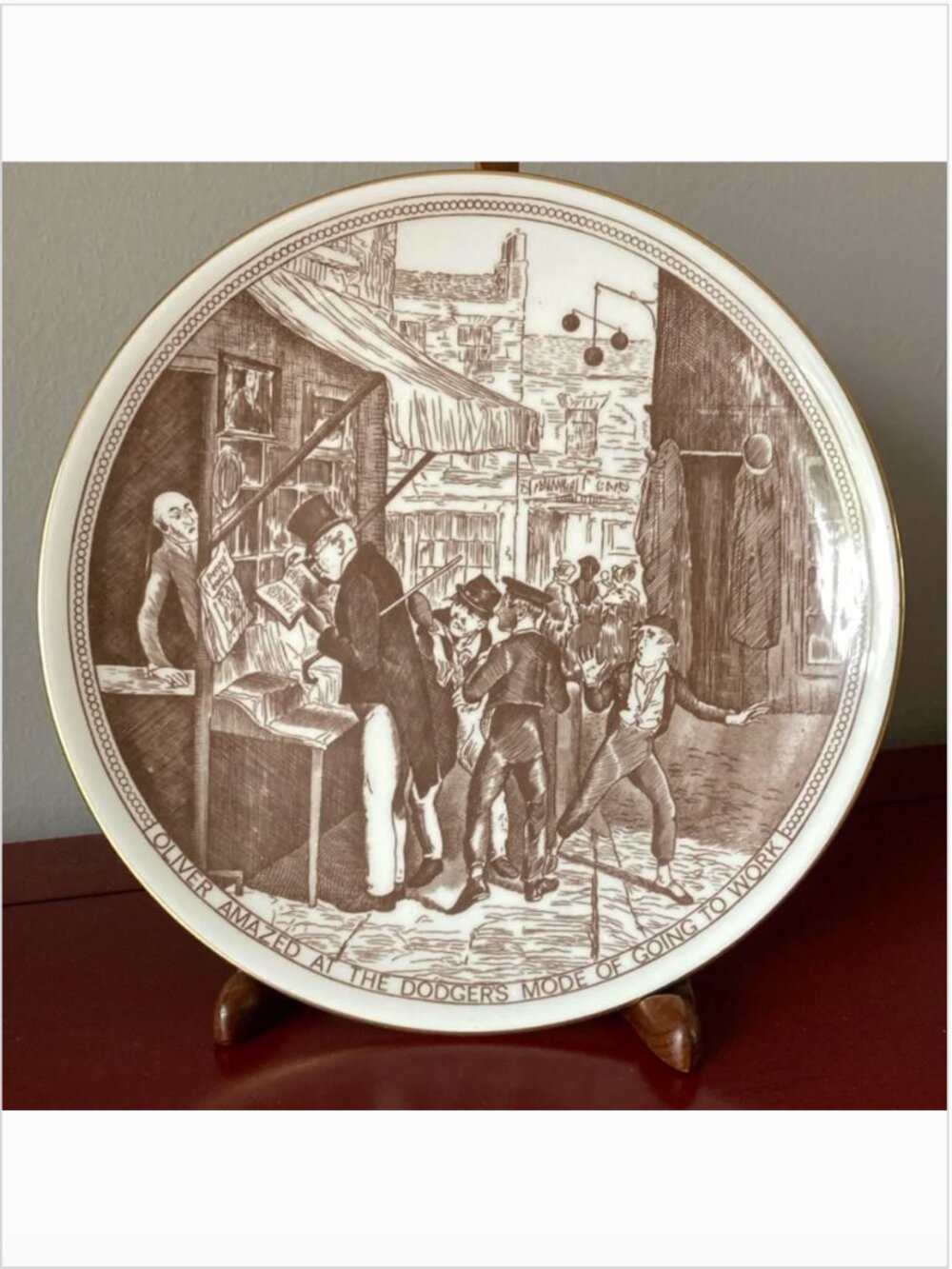 Crown Staffordshire "Scenes From Dickens" Plate - In Box - Oliver Twist